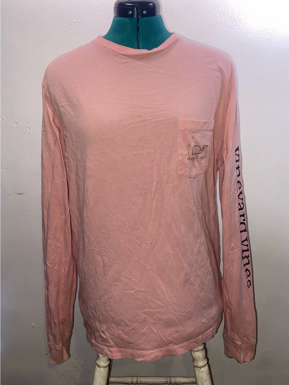 Vineyard Vines Southern Prep Vintage Men’s Long-Sleeve Pocket Tee - Light Pink